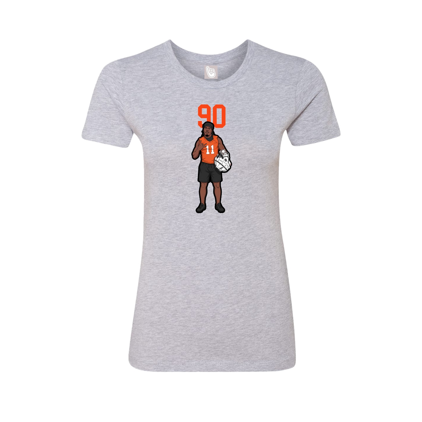 Fitted Women's Tee — Number Top in Grey