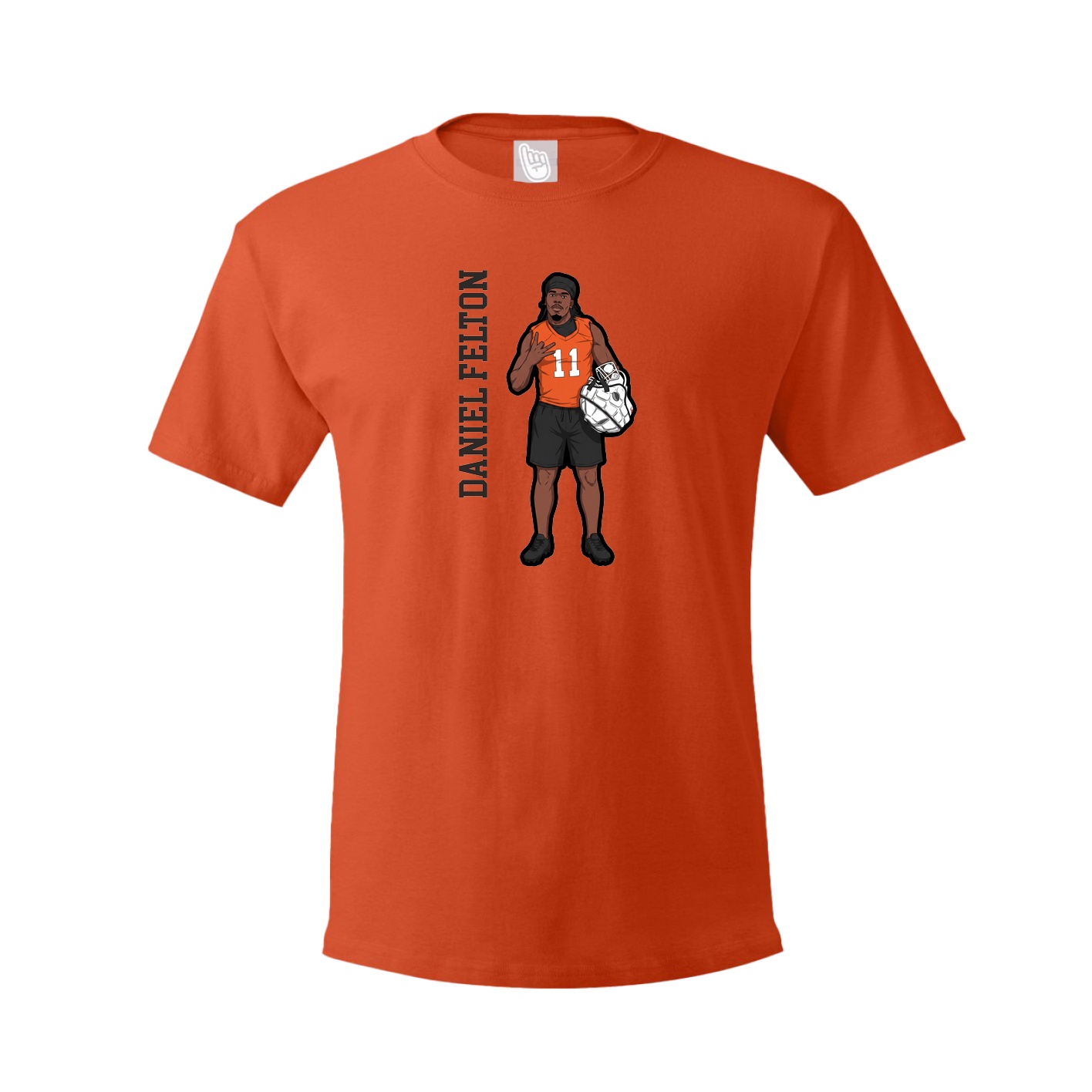 Youth Tee — Name Vertical in Orange