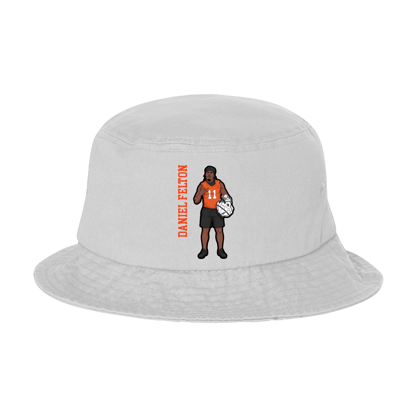 Bucket Cap — Name Vertical in White