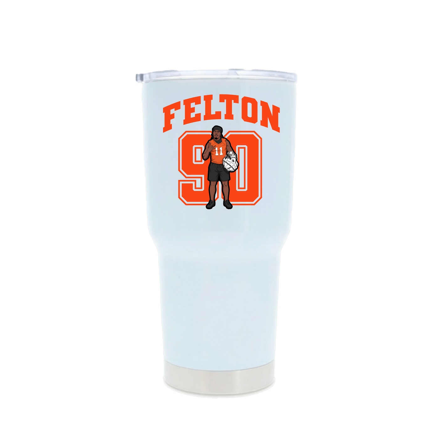 30oz Stainless Steel Tumbler — Number in White