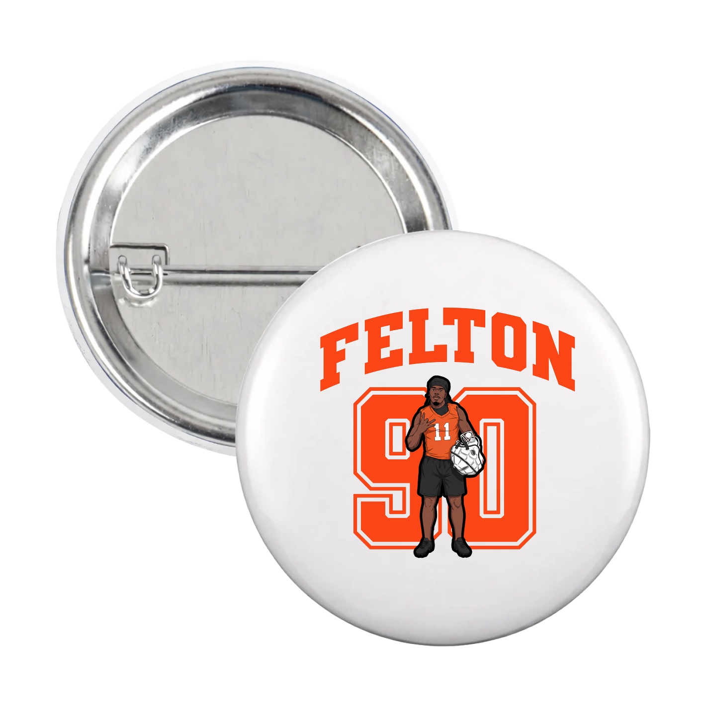 Game Day Button — Number in White