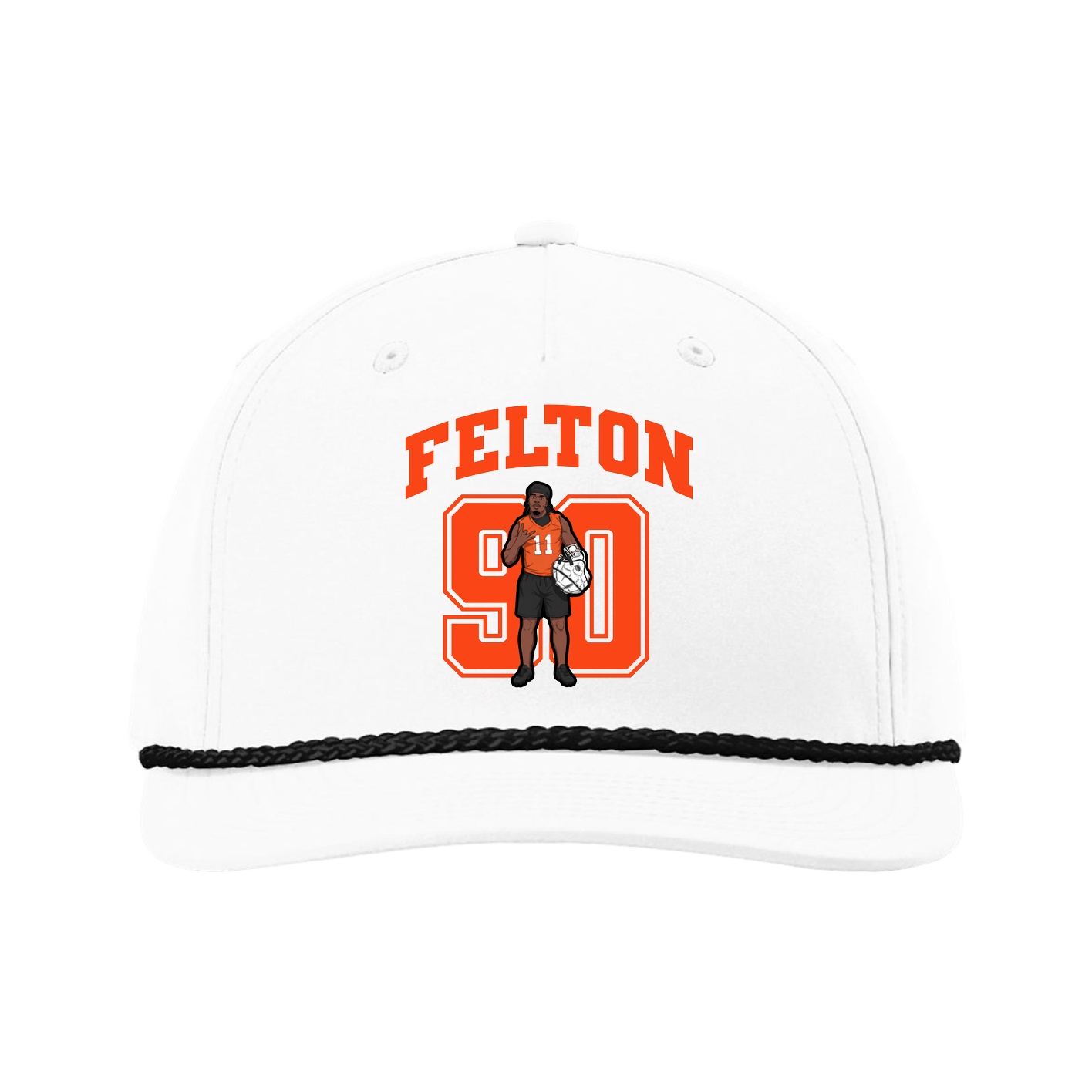 Five-Panel Classic Rope Cap — Number in White