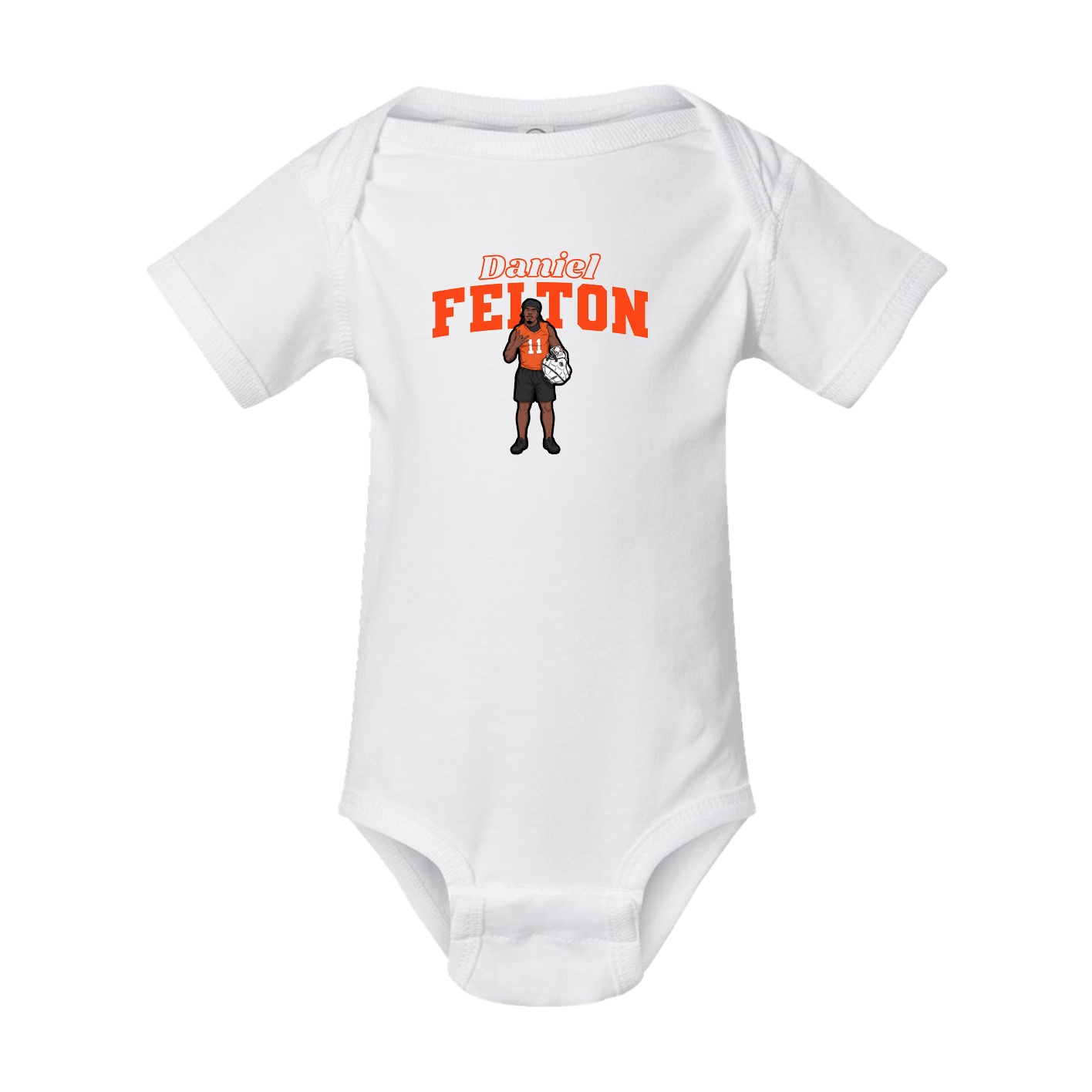 Baby Onesie — Name Arch in White