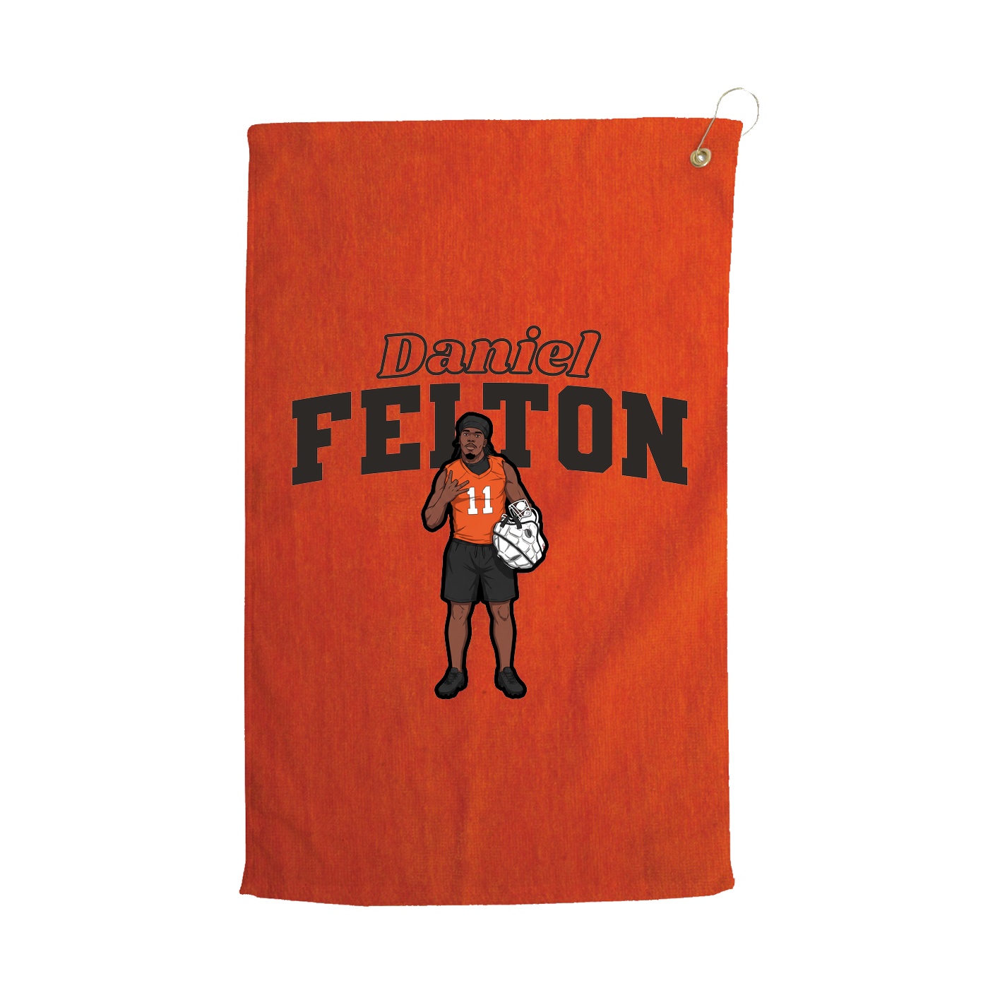 Golf Towel — Name Arch in Orange