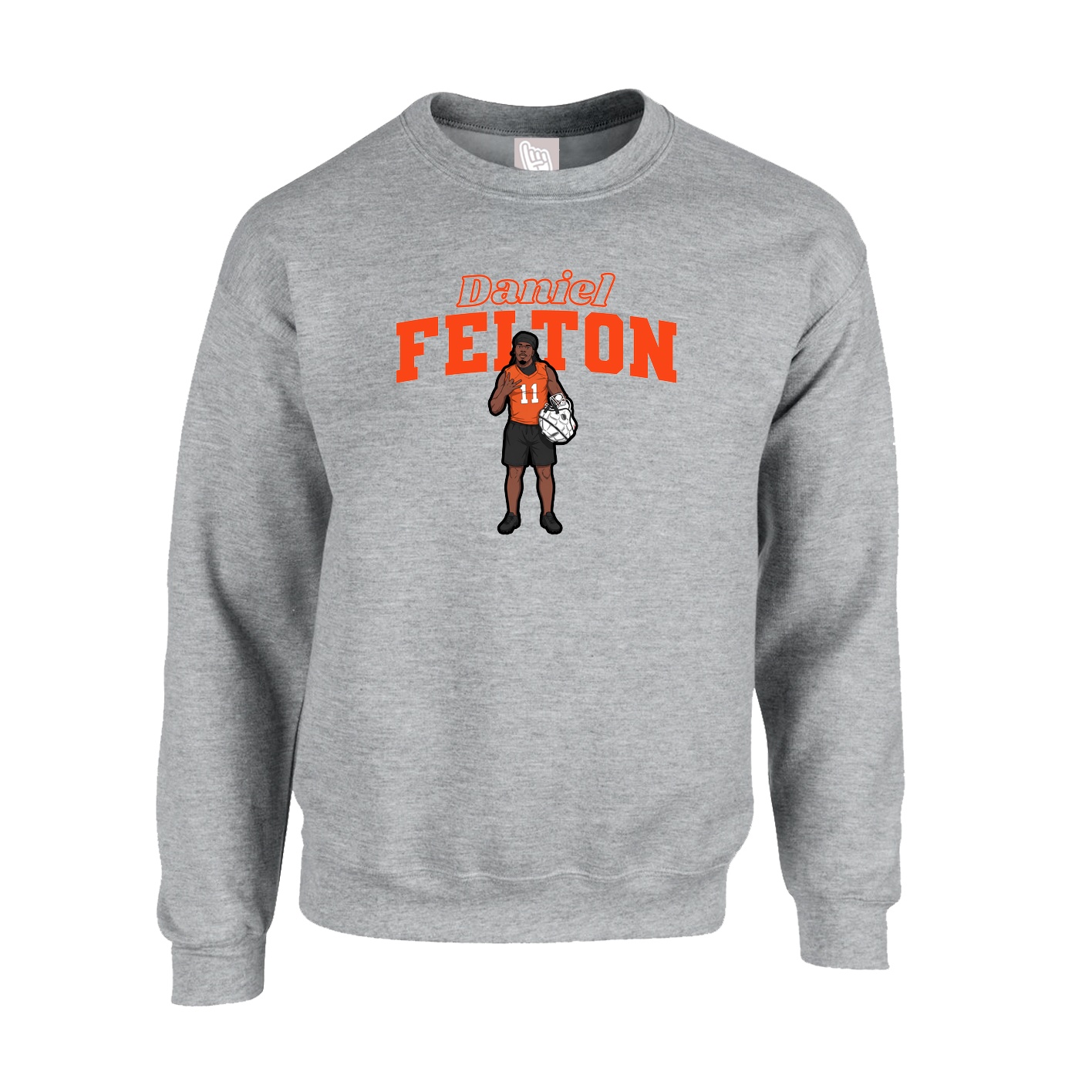 Fleece Crew — Name Arch in Grey