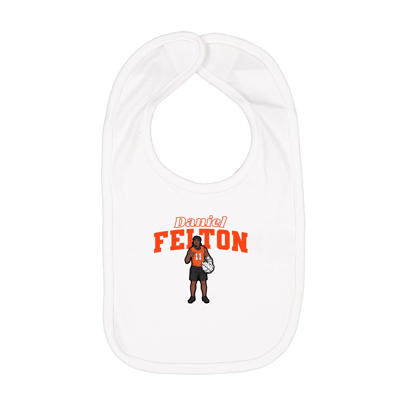 Infant Bib — Name Arch in White