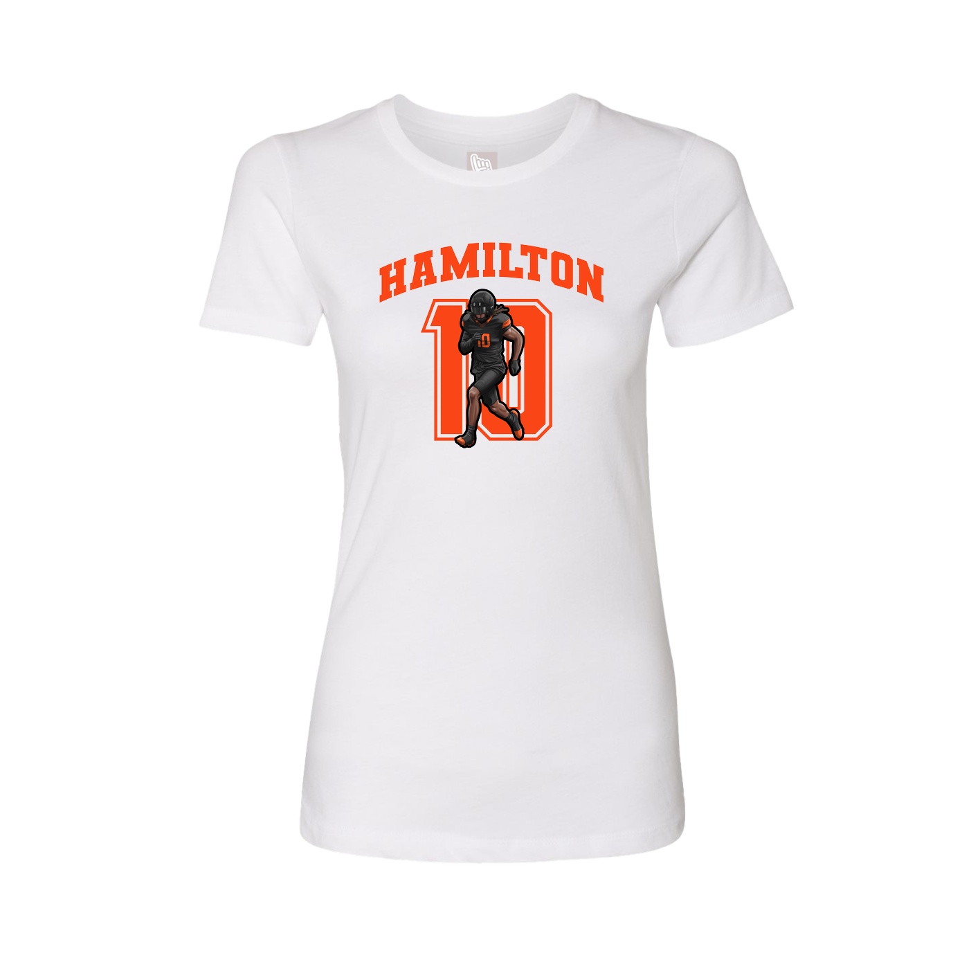 Fitted Women's Tee — Number in White