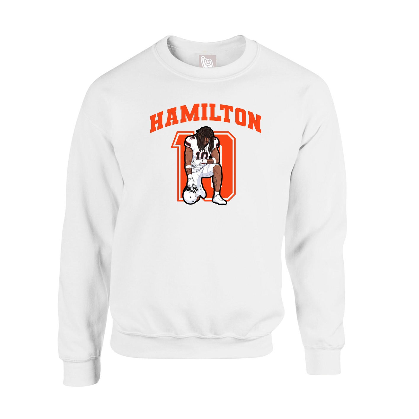 Fleece Crew — Number in White
