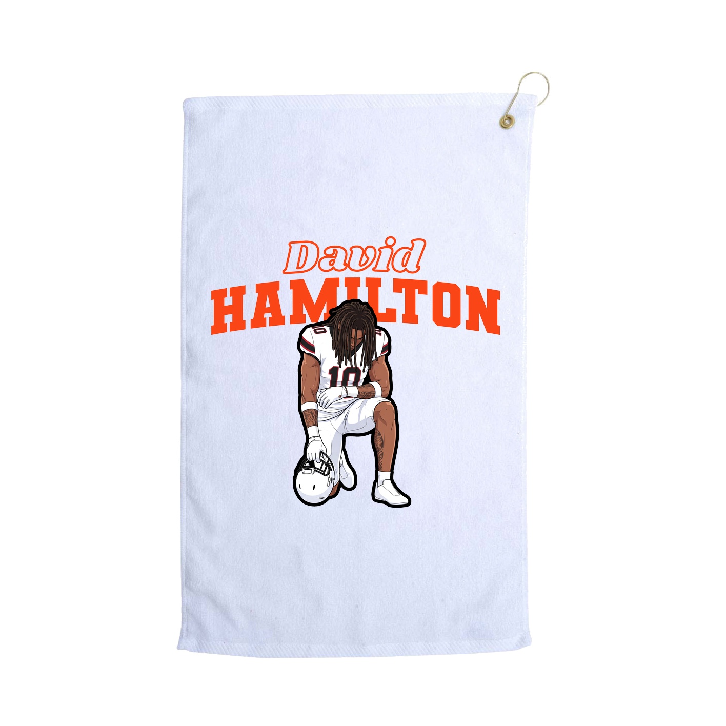 Golf Towel — Name Arch in White