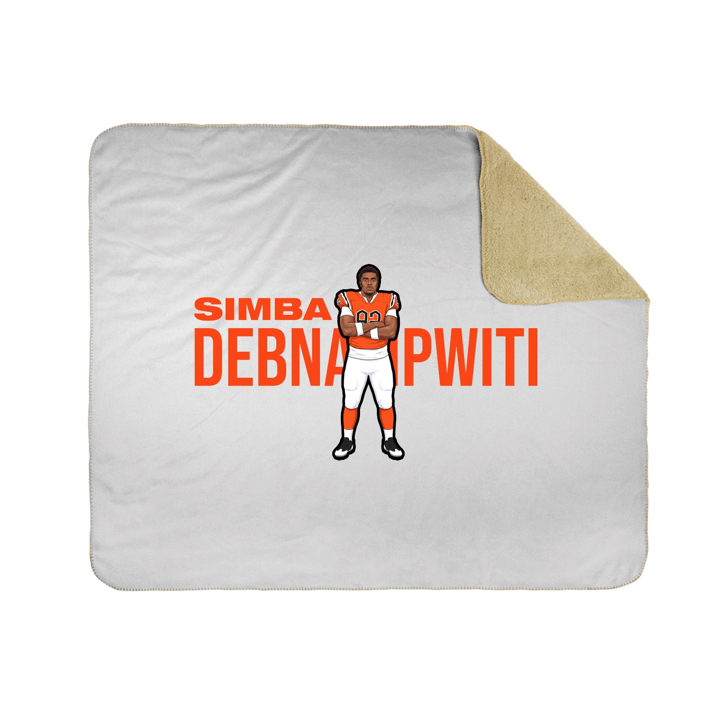 Throw Blanket — Player Name in White