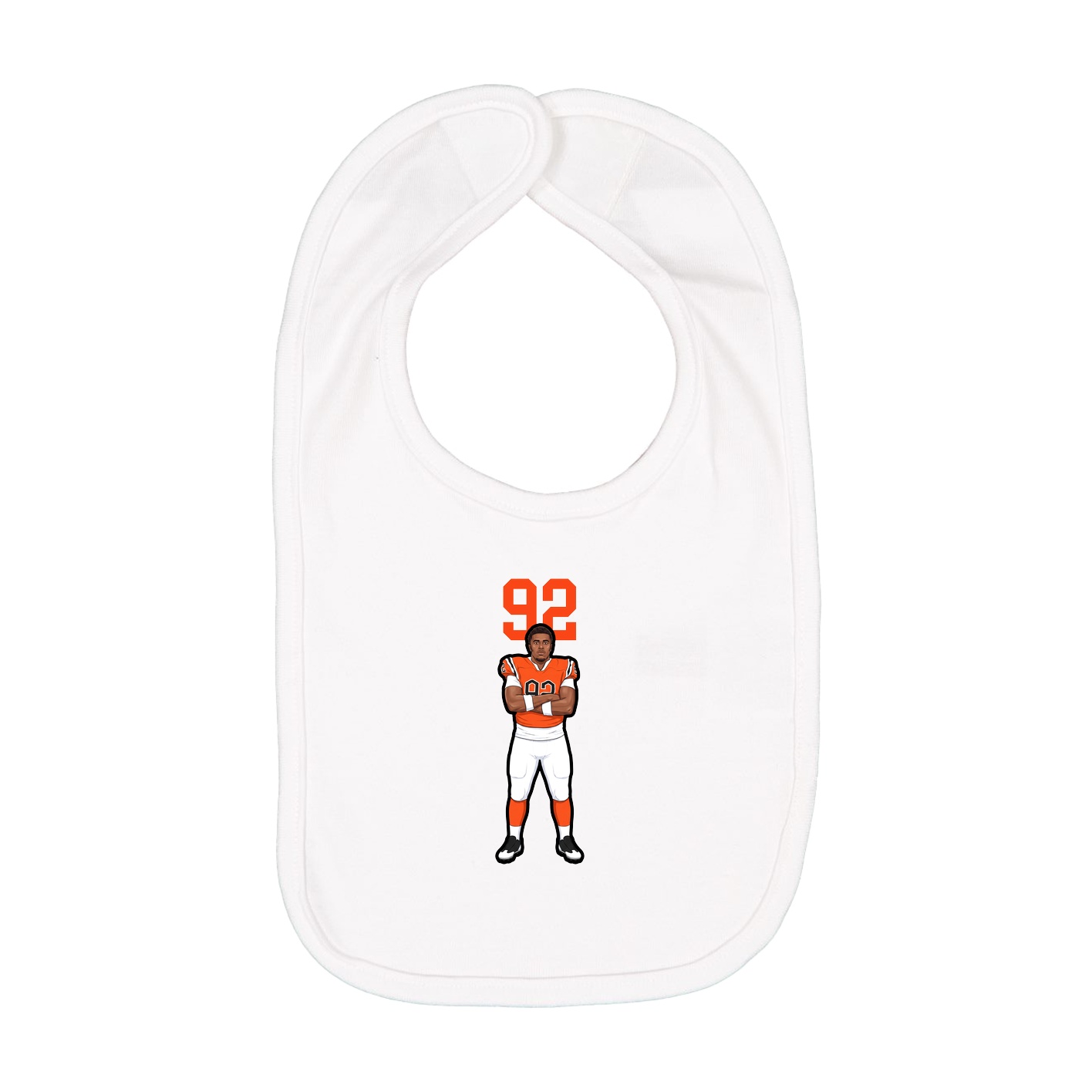 Infant Bib — Number Top in White