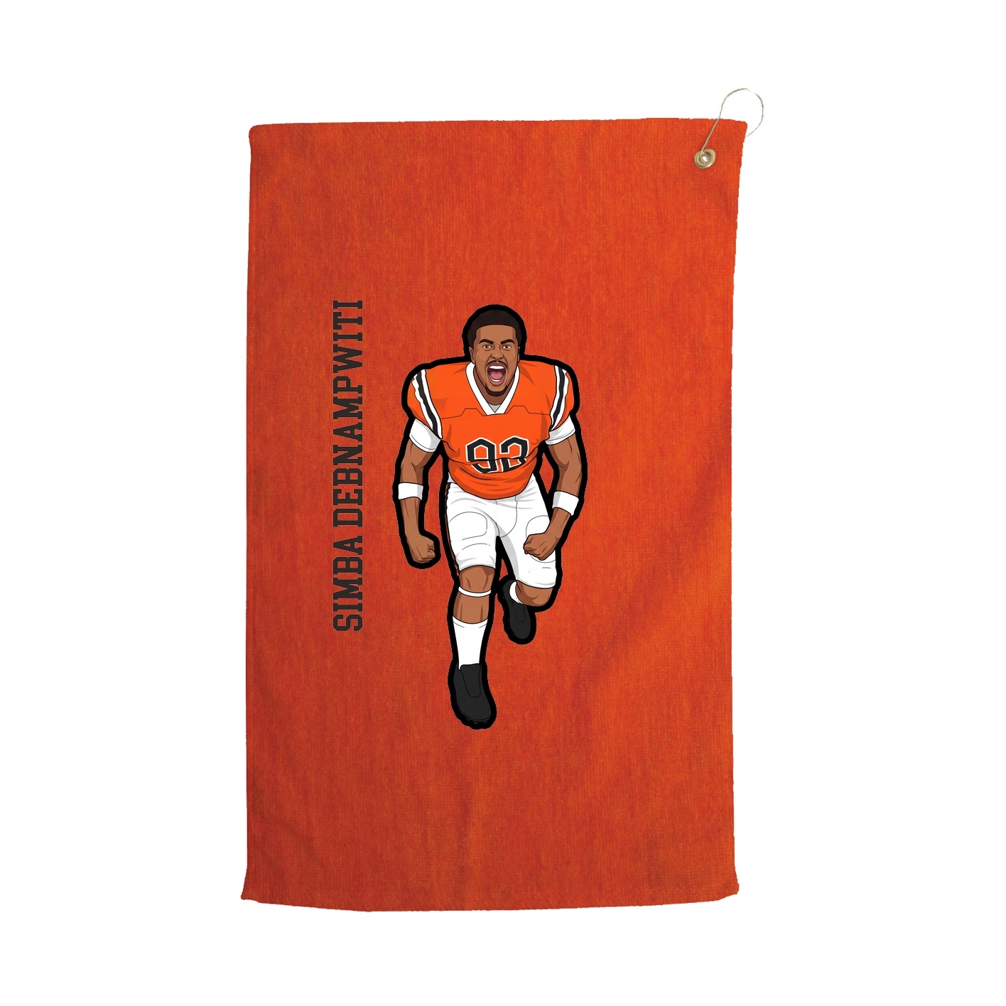 Golf Towel — Name Vertical in Orange