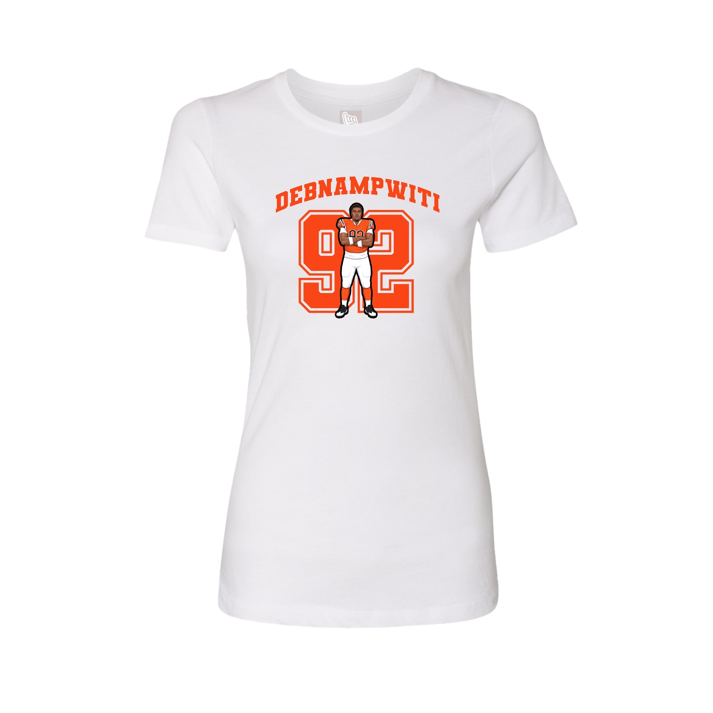 Fitted Women's Tee — Number in White