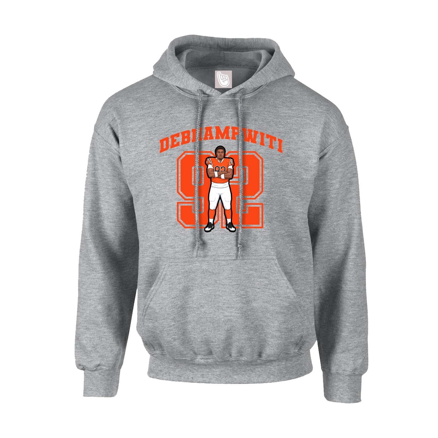 Hoodie — Number in Grey
