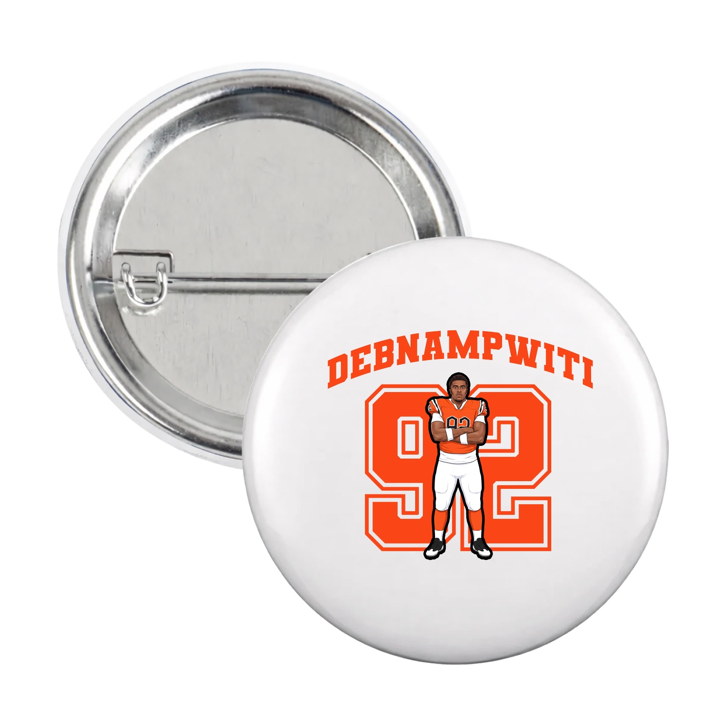 Game Day Button — Number in White