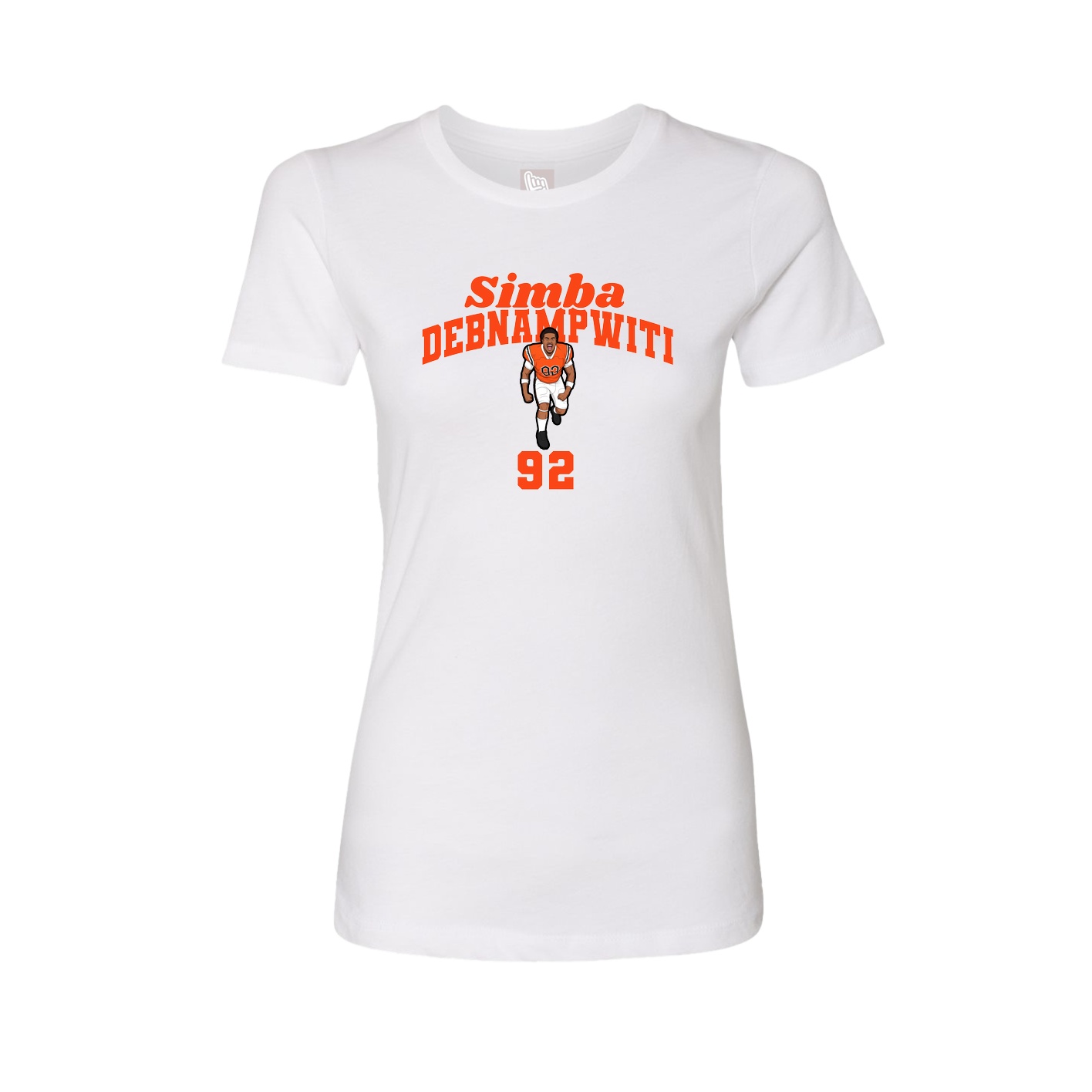Fitted Women's Tee — Signature Arch in White