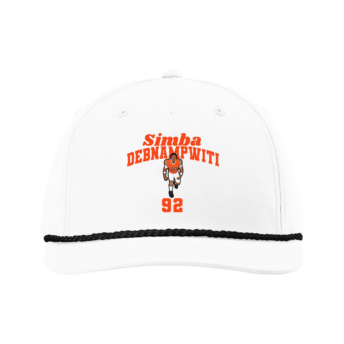 Five-Panel Classic Rope Cap — Signature Arch in White