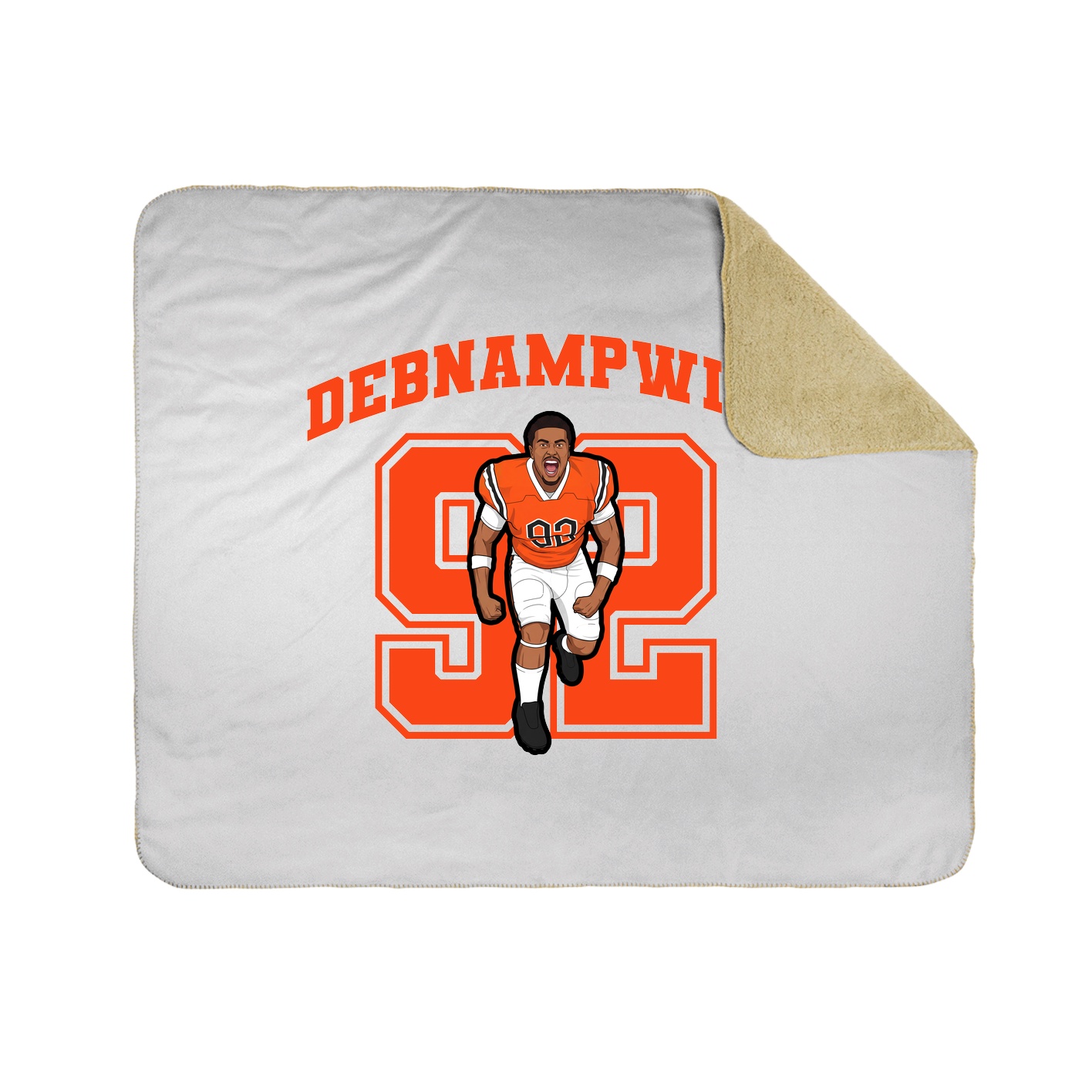 Throw Blanket — Number in White