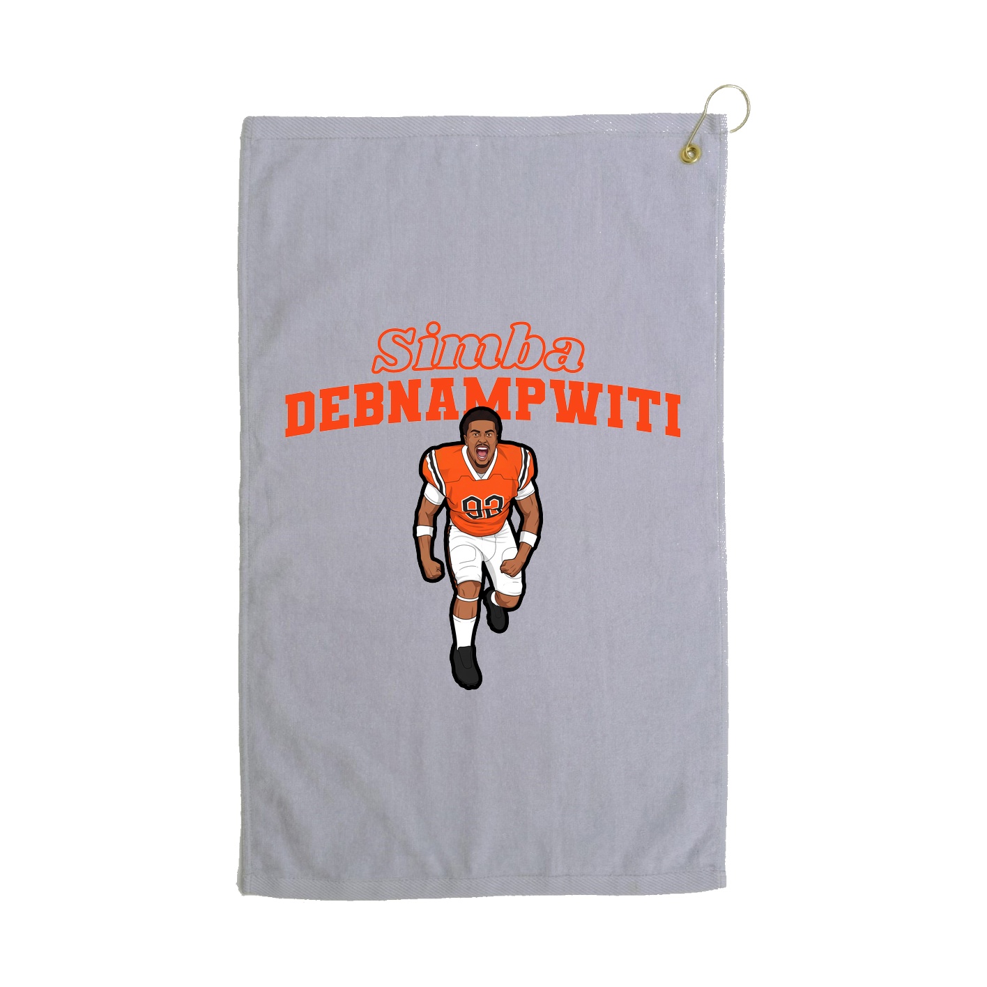 Golf Towel — Name Arch in Grey