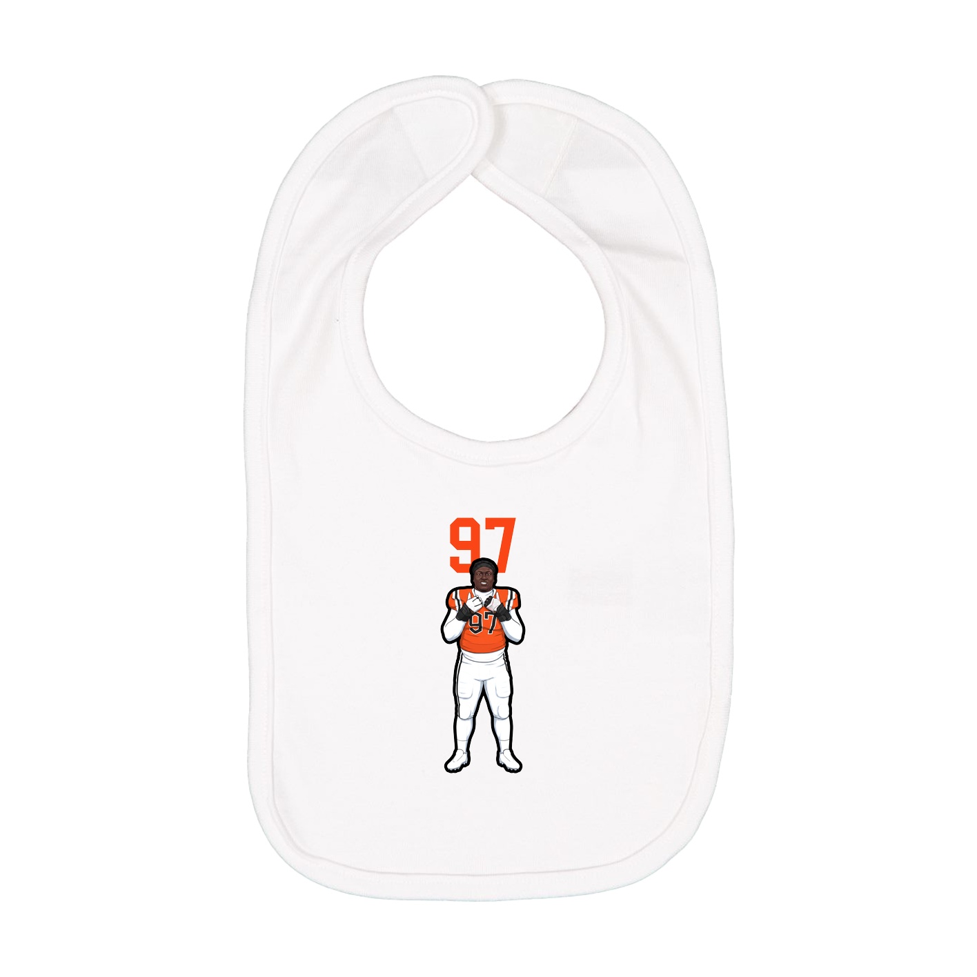 Infant Bib — Number Top in White