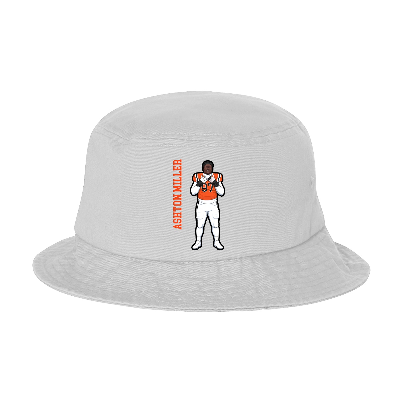 Bucket Cap — Name Vertical in White