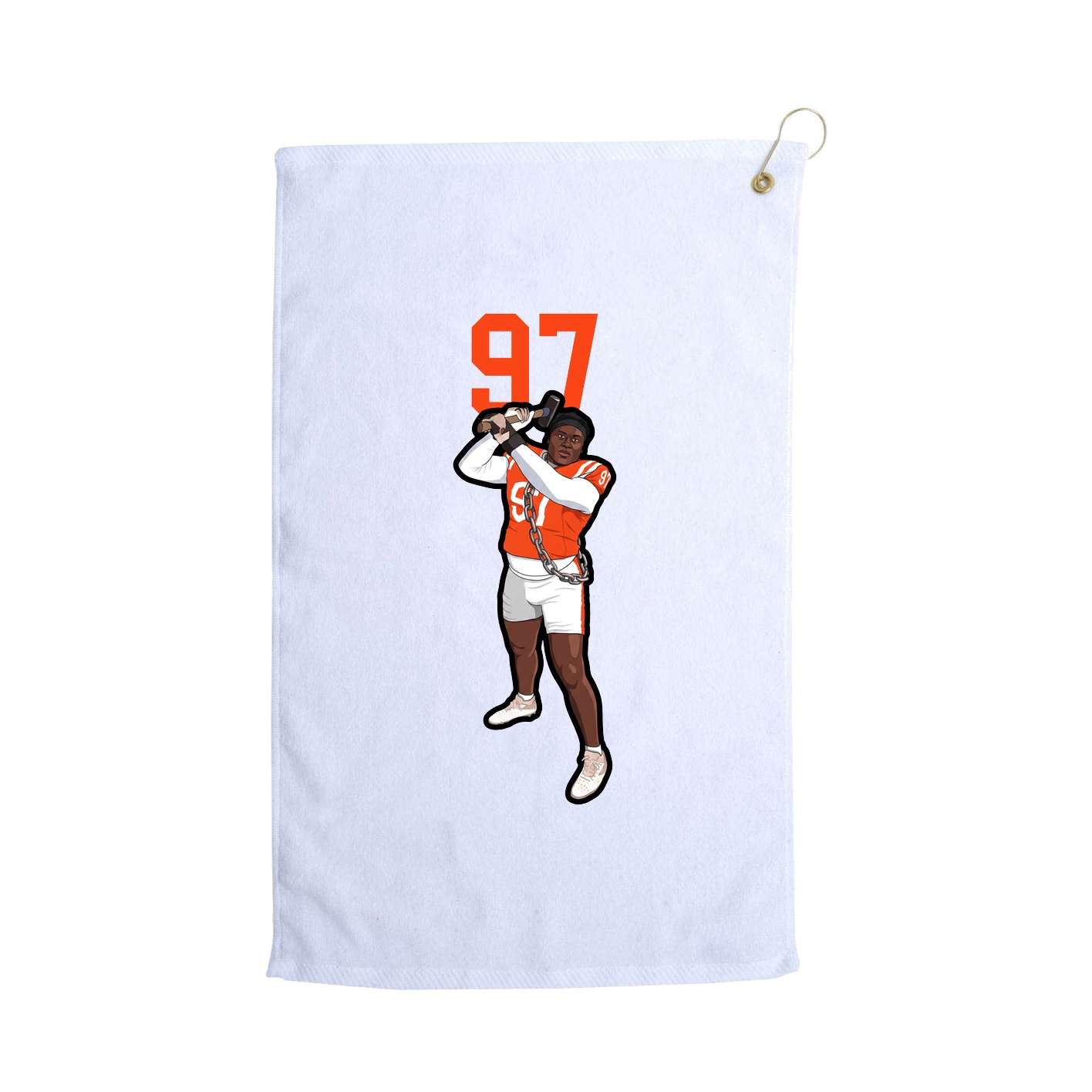 Golf Towel — Number Top in White