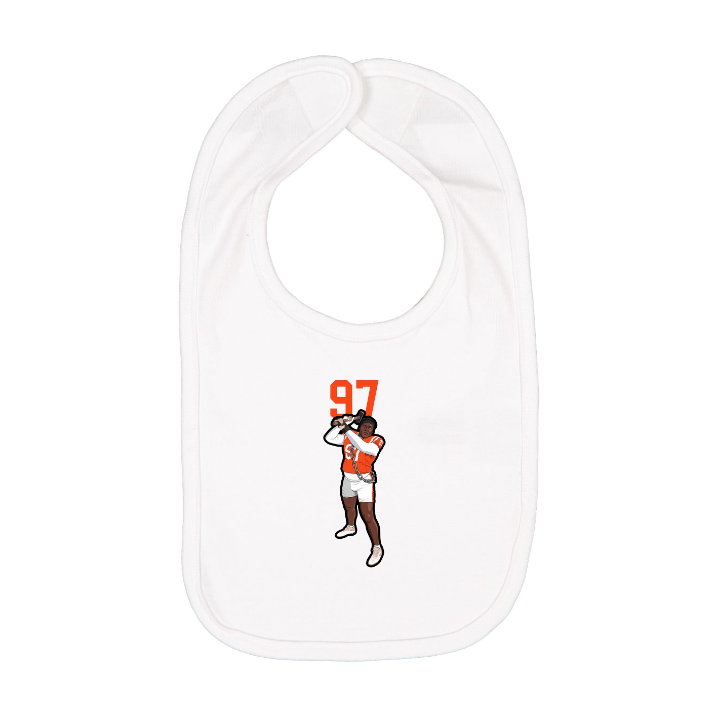 Infant Bib — Number Top in White