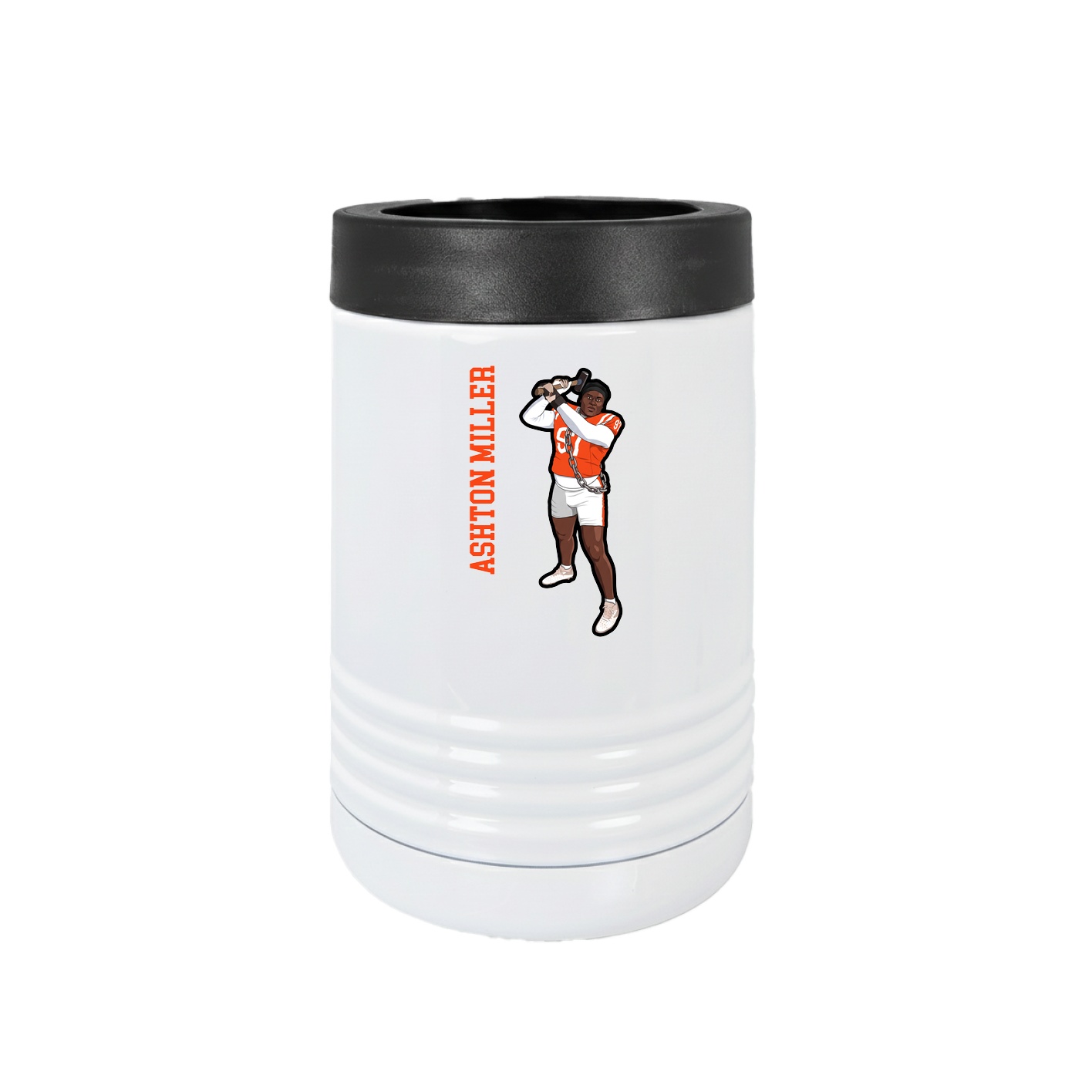 Beverage Holder — Name Vertical in White