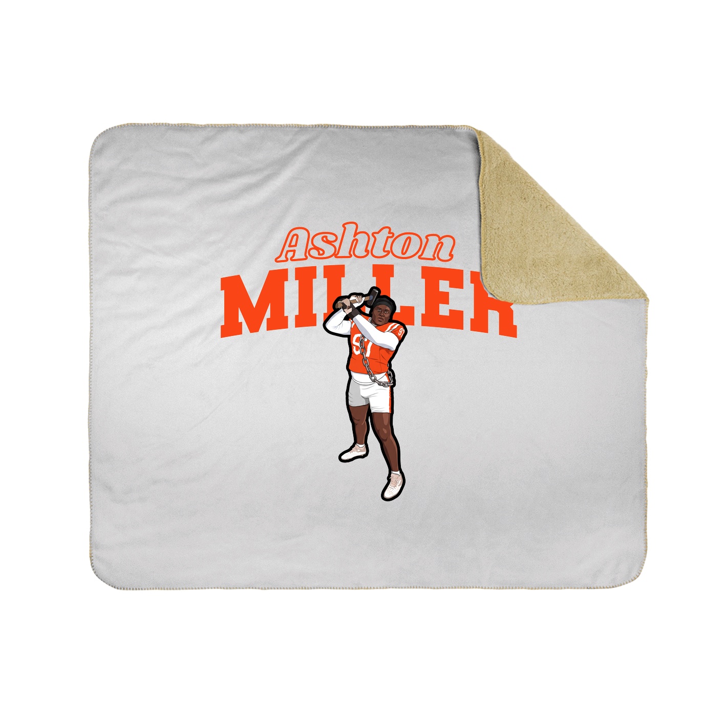 Throw Blanket — Name Arch in White