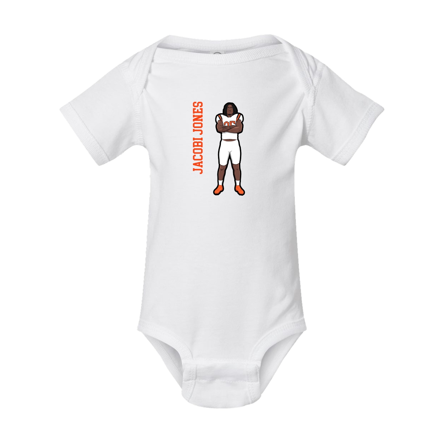 Baby Onesie — Name Vertical in White