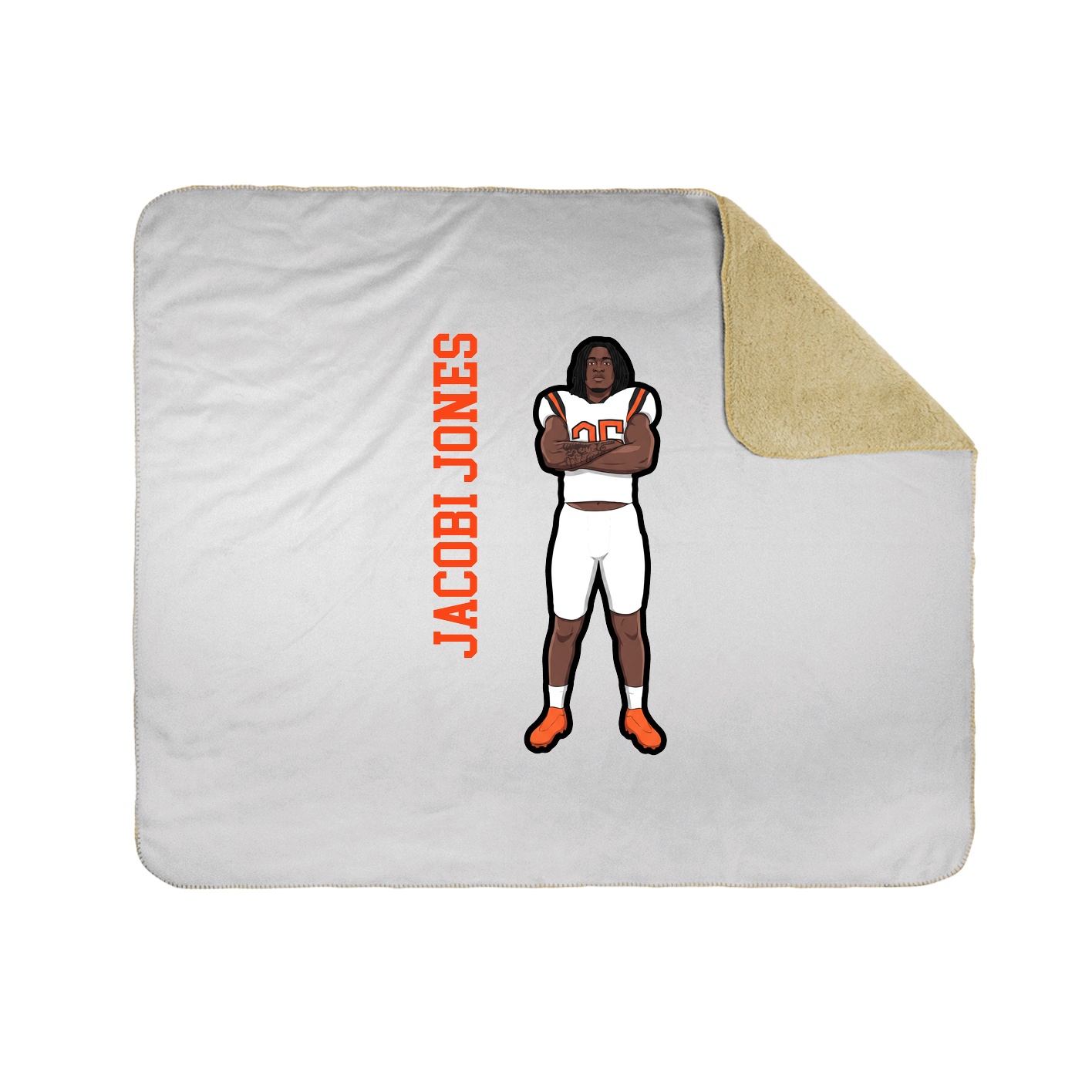 Throw Blanket — Name Vertical in White