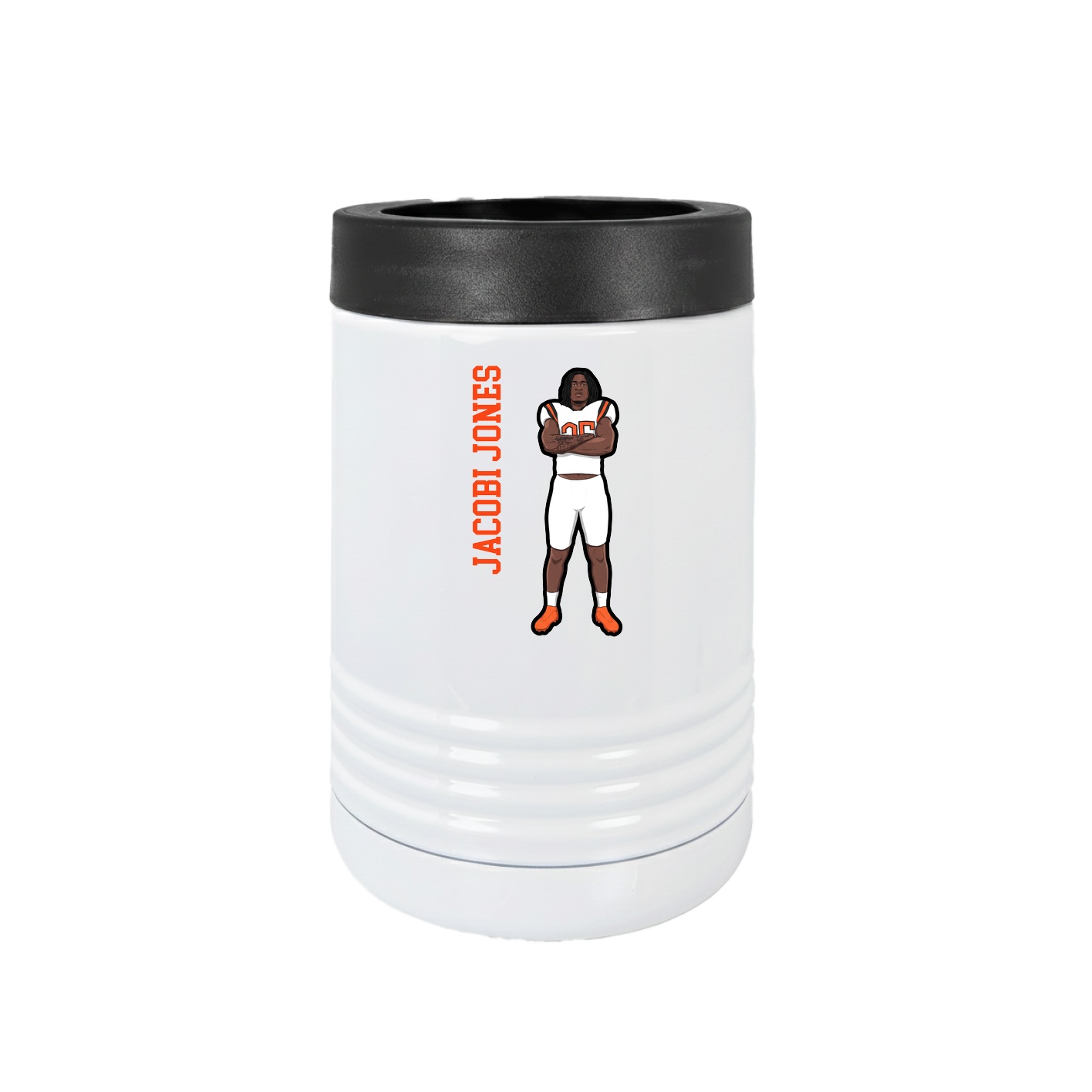 Beverage Holder — Name Vertical in White