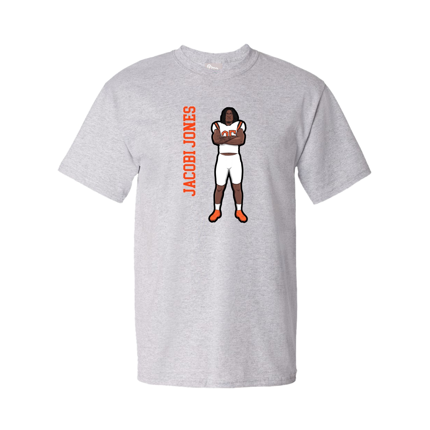 Youth Tee — Name Vertical in Grey