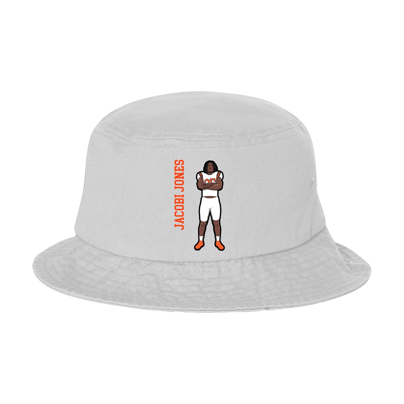 Bucket Cap — Name Vertical in White