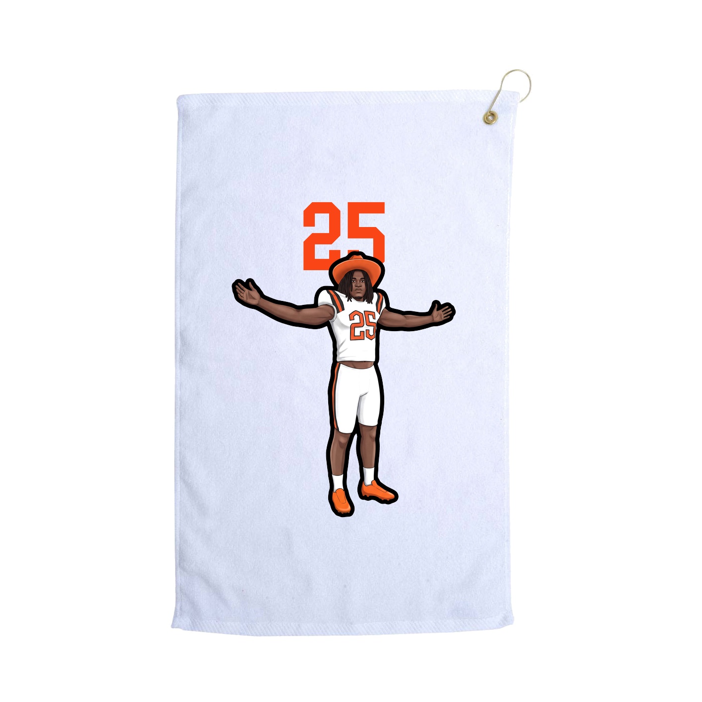 Golf Towel — Number Top in White