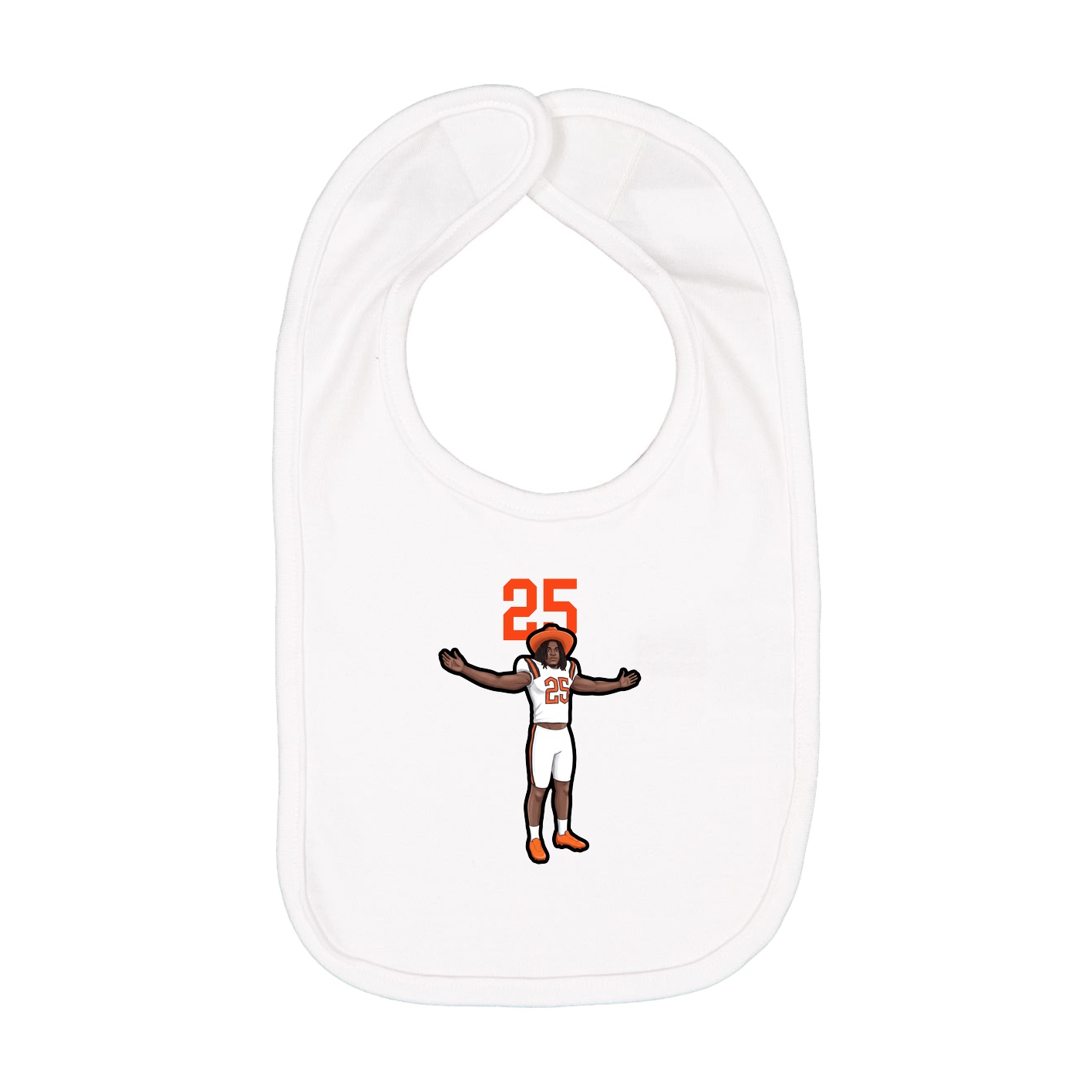 Infant Bib — Number Top in White