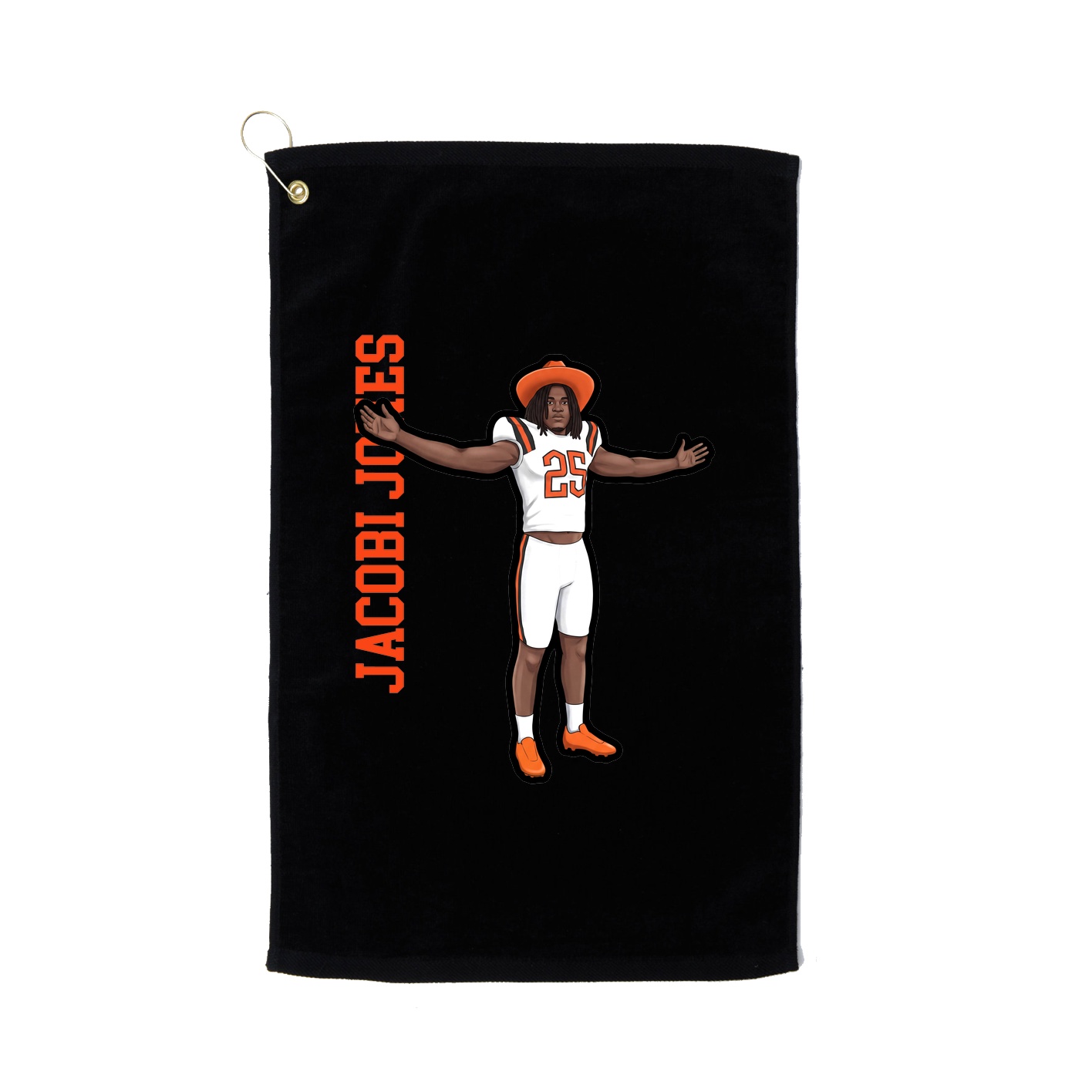 Golf Towel — Name Vertical in Black