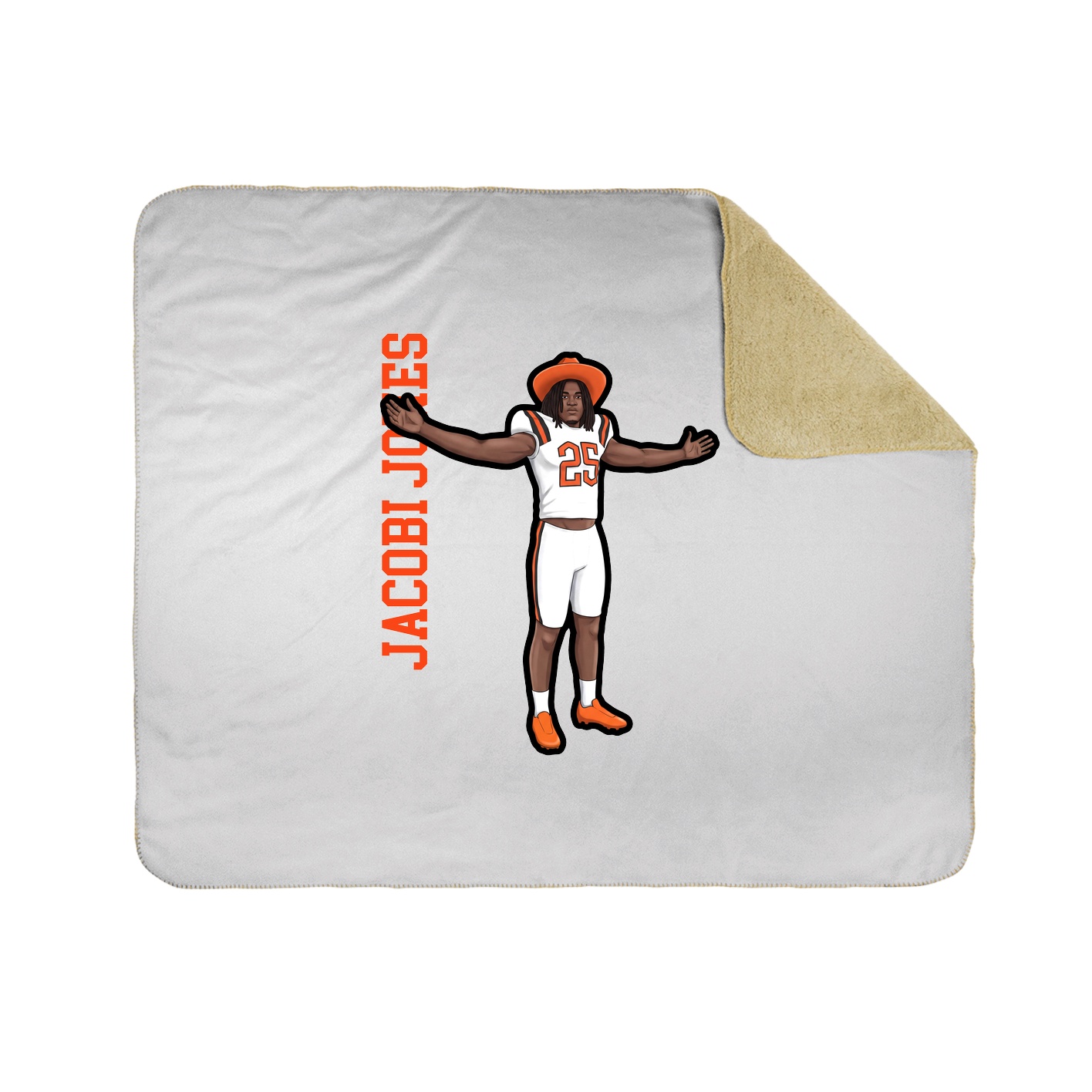 Throw Blanket — Name Vertical in White