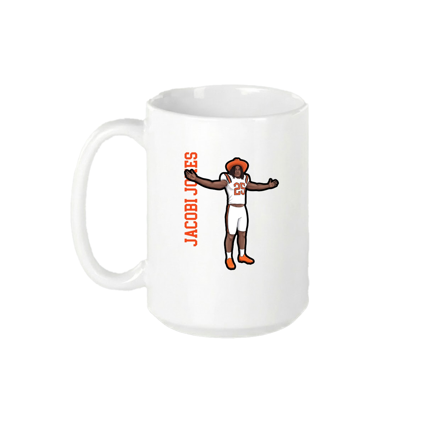 15oz Coffee Mug — Name Vertical in White
