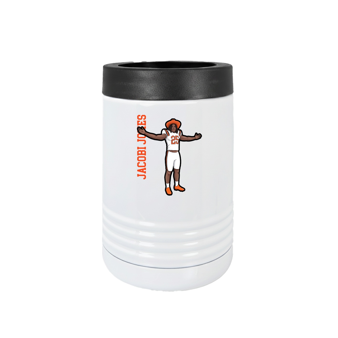 Beverage Holder — Name Vertical in White