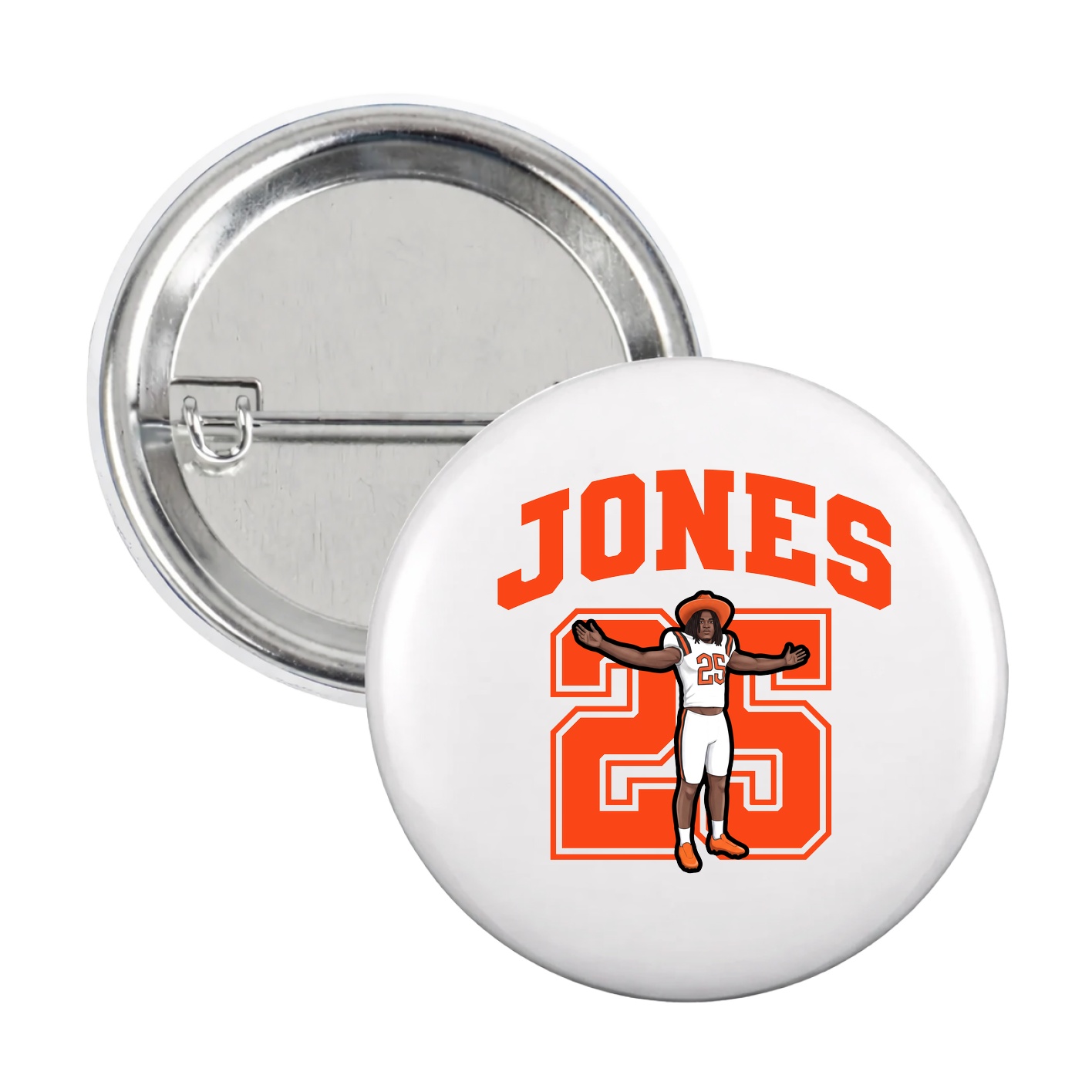 Game Day Button — Number in White