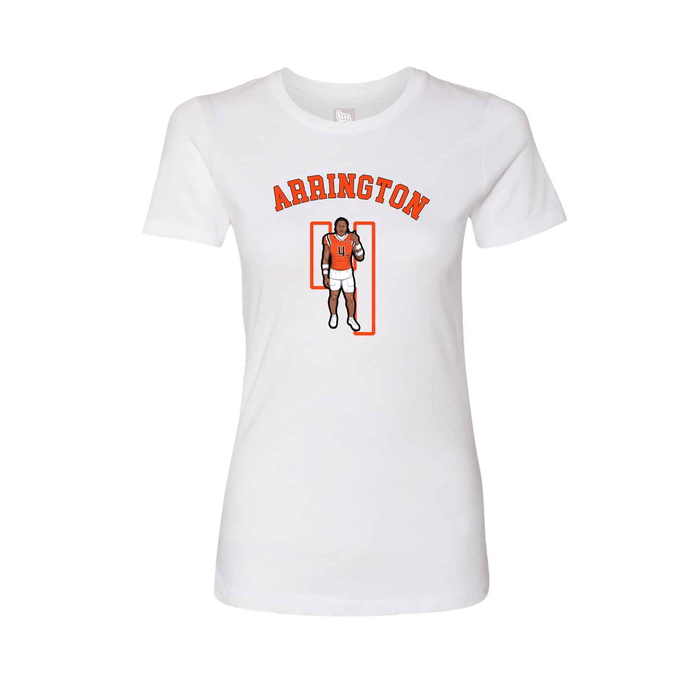 Fitted Women's Tee — Shirsey Arch in White