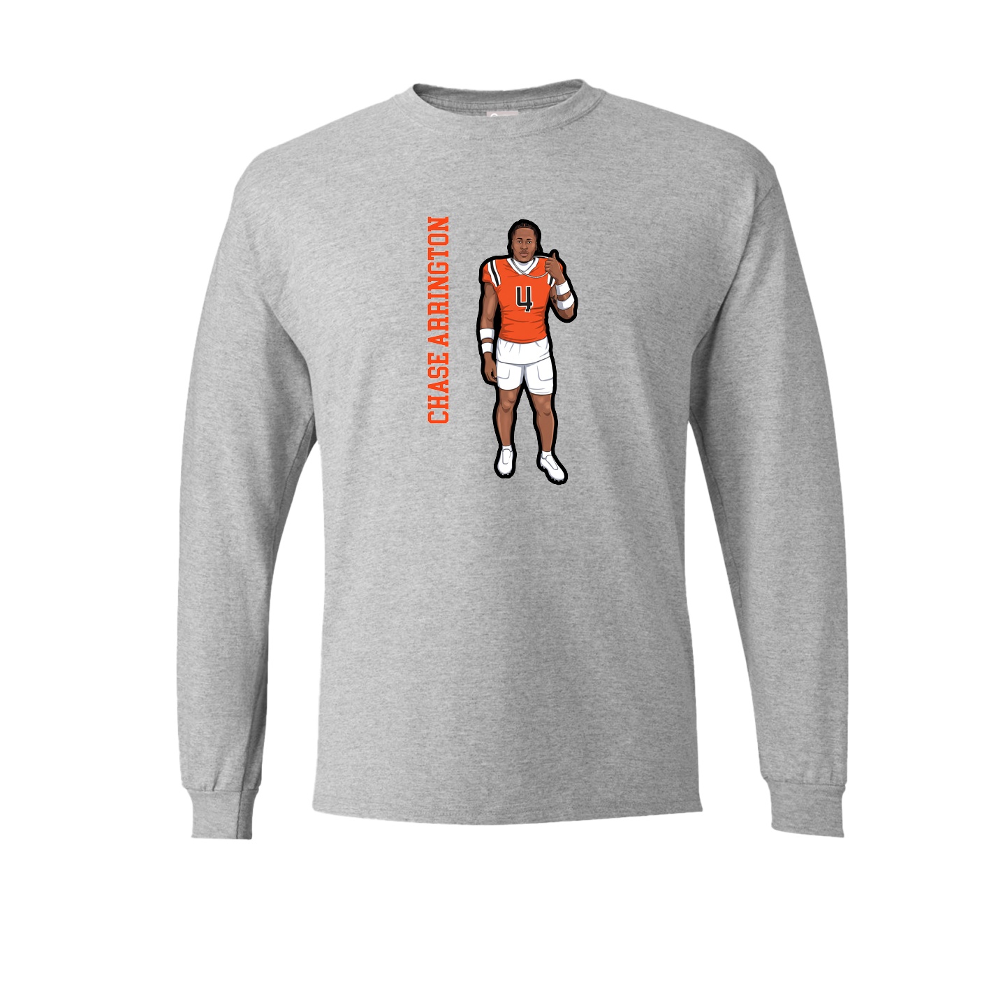 Long Sleeve Tee — Name Vertical in Grey