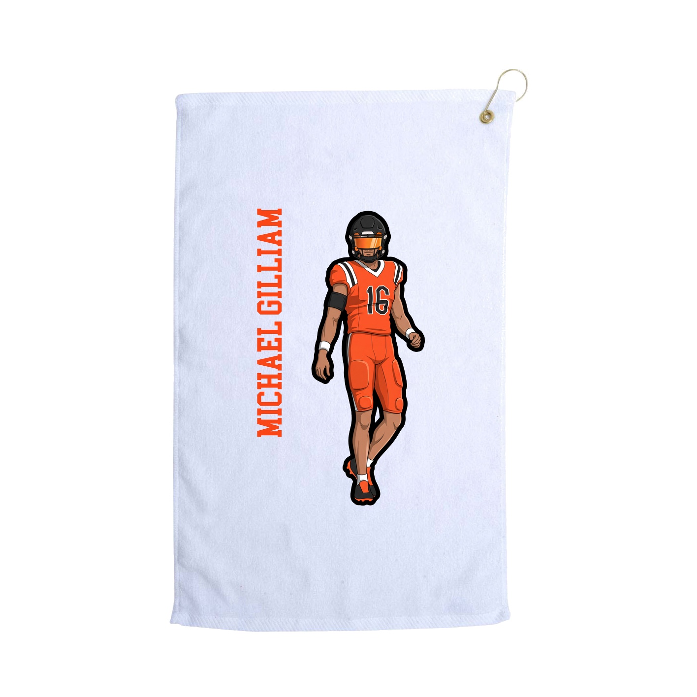 Golf Towel — Name Vertical in White