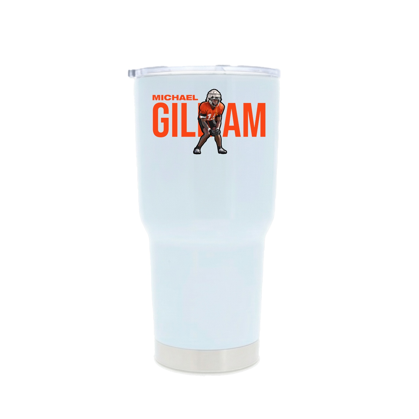 30oz Stainless Steel Tumbler — Player Name in White