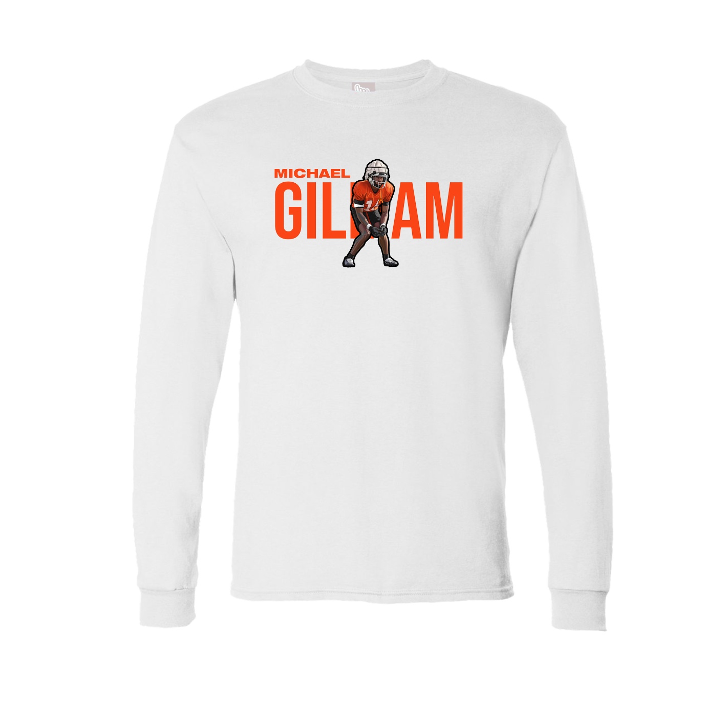 Long Sleeve Tee — Player Name in White