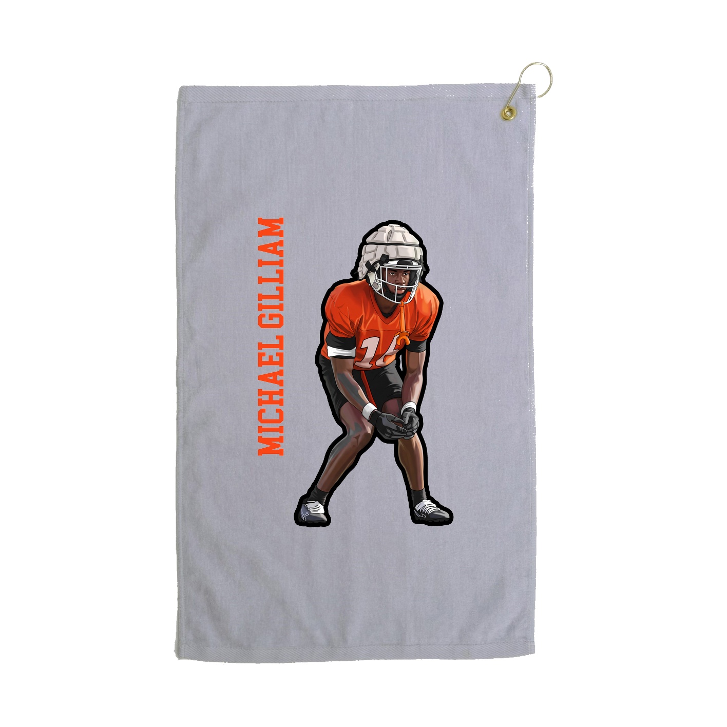 Golf Towel — Name Vertical in Grey