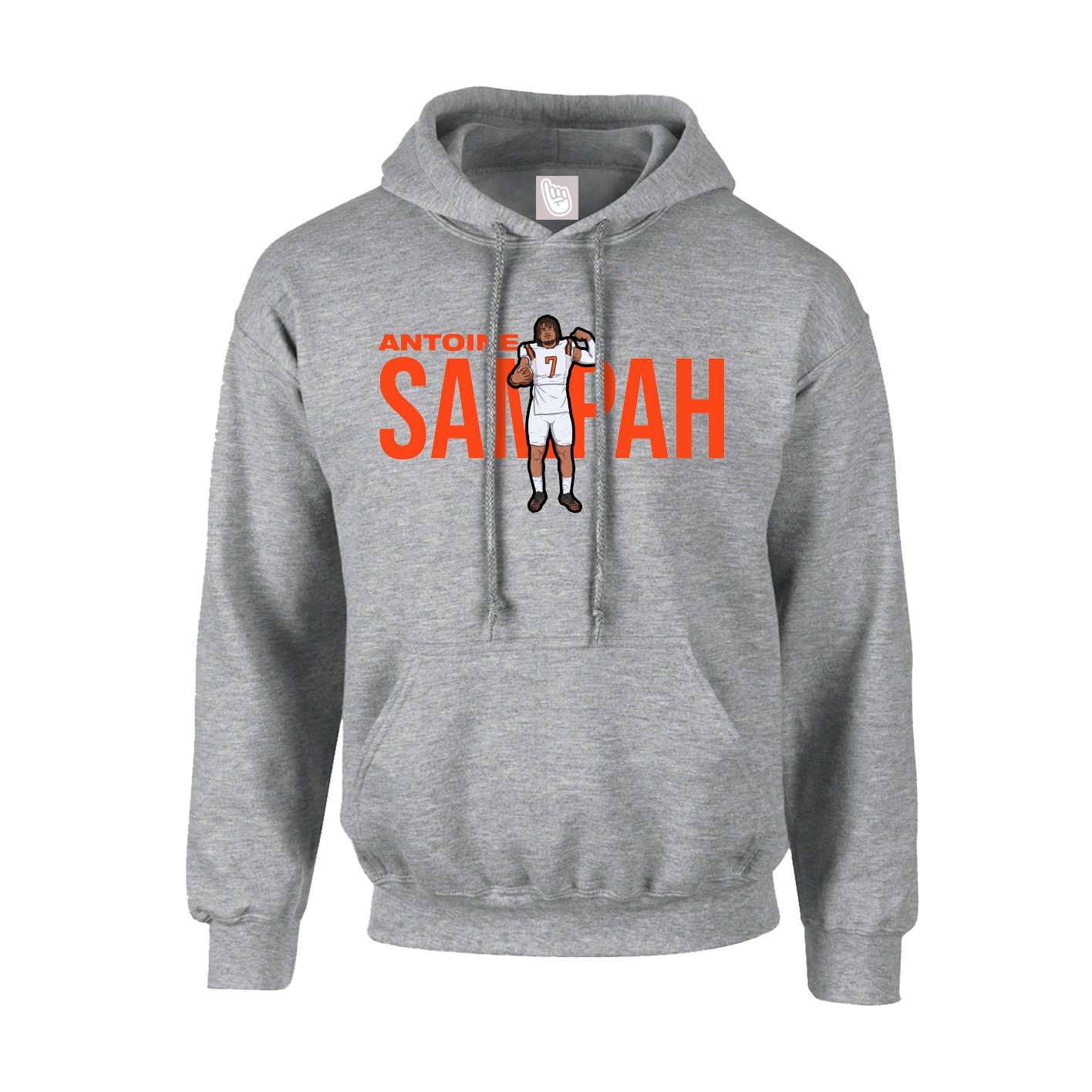 Youth Hoodie — Player Name in Grey