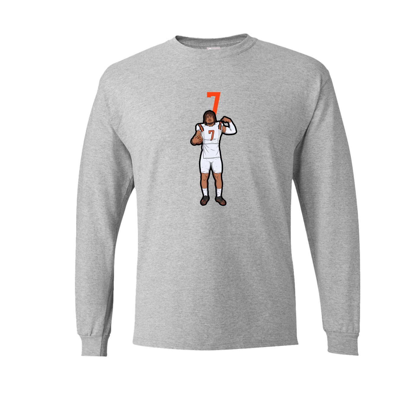 Long Sleeve Tee — Number Top in Grey