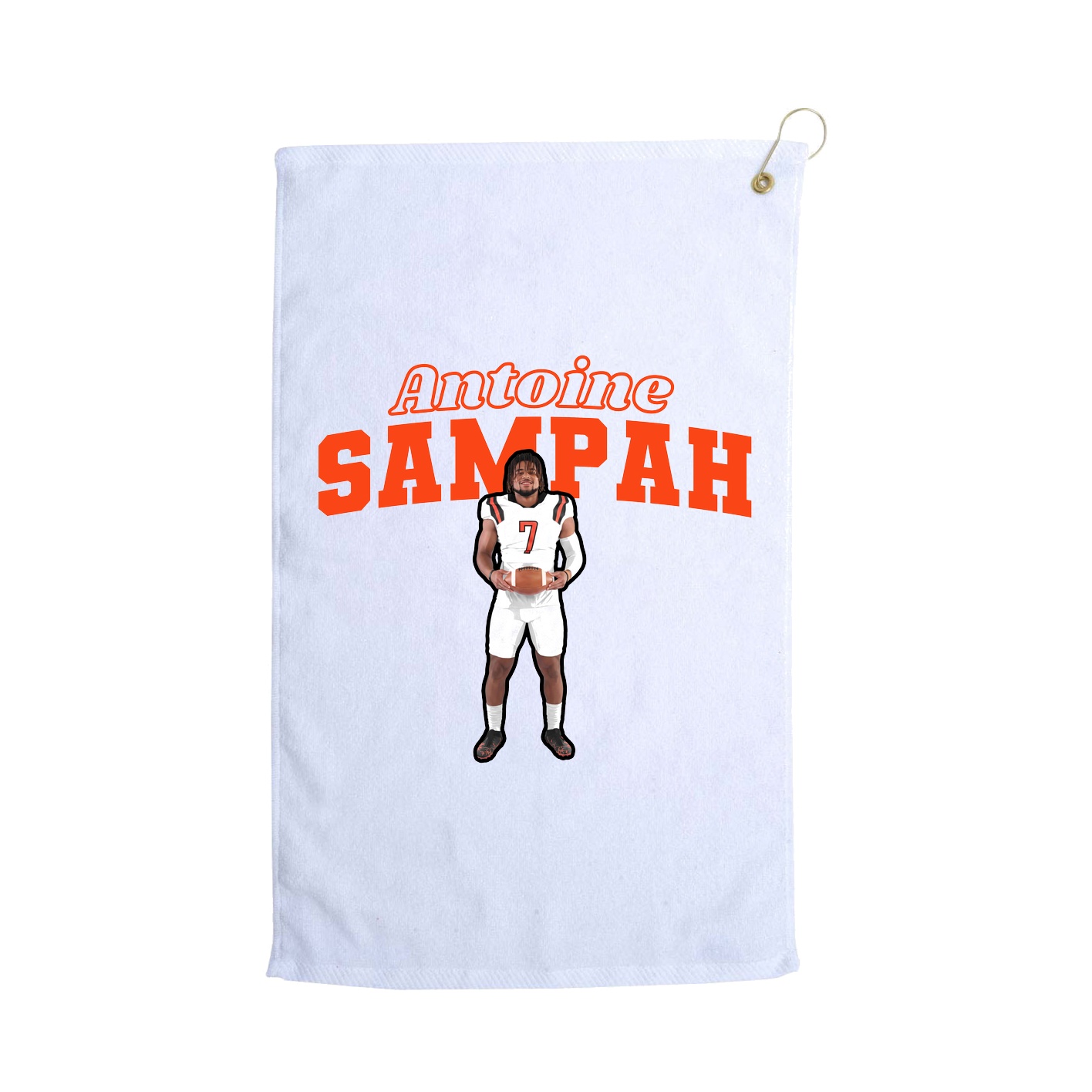 Golf Towel — Name Arch in White